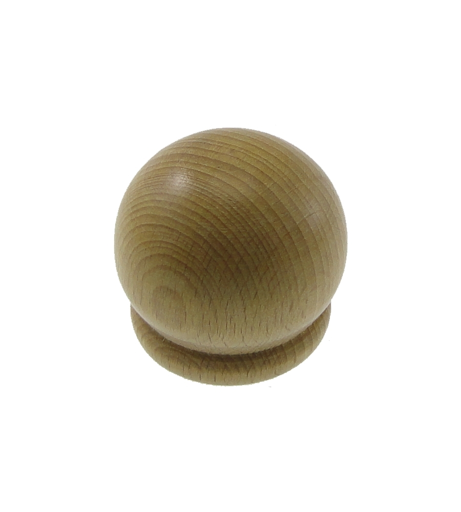 2 POMOLI PALLA PER BASTONE Ø28MM - COLORE NATURALE.