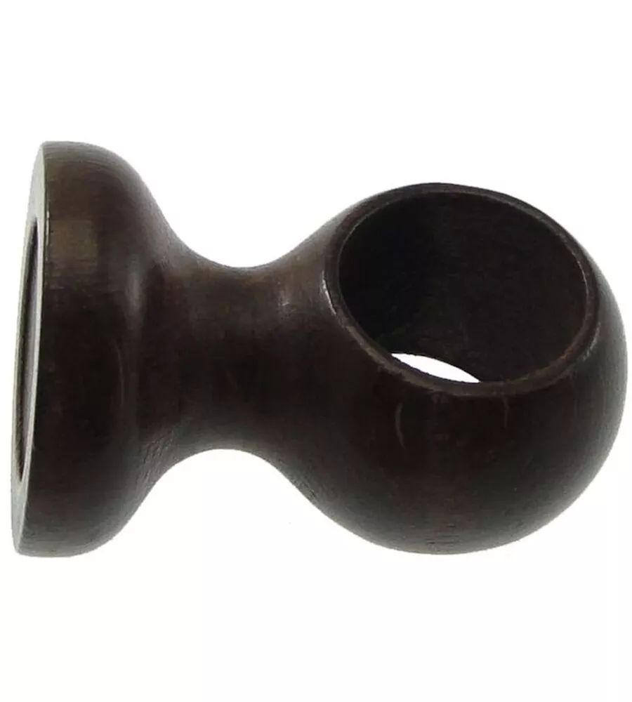 SUPPORTO PER SOFFITTO PER BASTONE Ø28MM CON VITI E TASSELLI  - COLORE NOCE.
