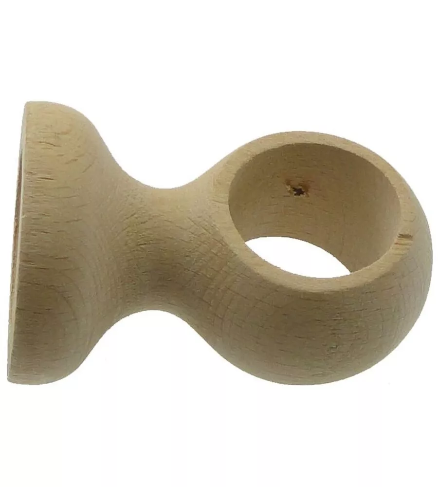 SUPPORTO PER SOFFITTO PER BASTONE Ø28MM CON VITI E TASSELLI - COLORE NATURALE.