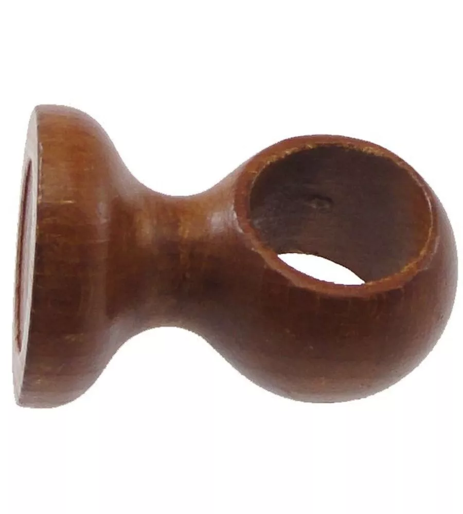 SUPPORTO PER SOFFITTO PER BASTONE Ø28MM CON VITI E TASSELLI - COLORE TEAK.