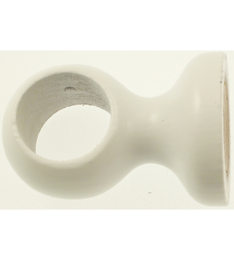 SUPPORTO PER SOFFITTO PER BASTONE Ø28MM CON VITI E TASSELLI  LACCATO BIANCO.