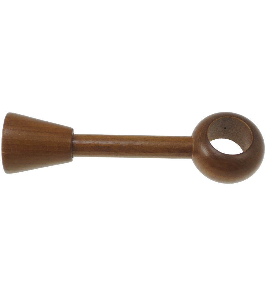SUPPORTO REGOLABILE PER BASTONE Ø28MM CON VITI E TASSELLI - COLORE TEAK.
