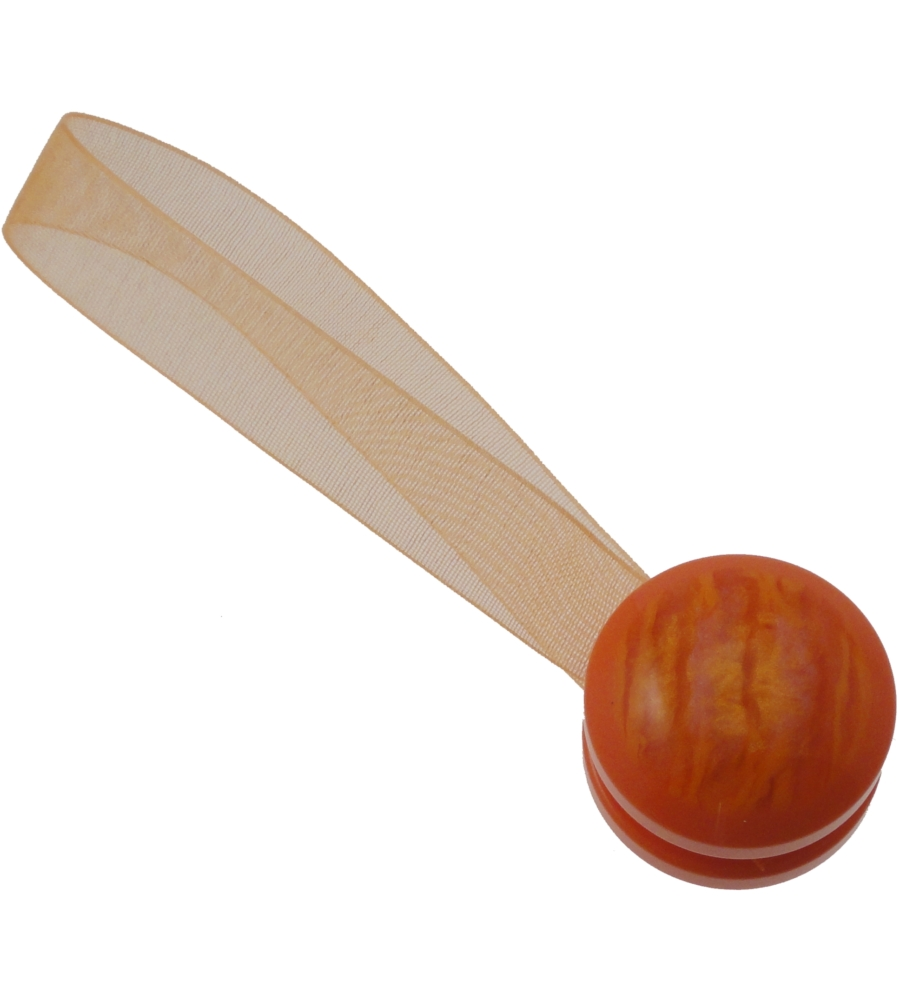 2 MINICLIP IN PLASTICA STRIATA MM24 PER ARRICCIARE/DECORARE LE TENDE - COLORE ARANCIONE.