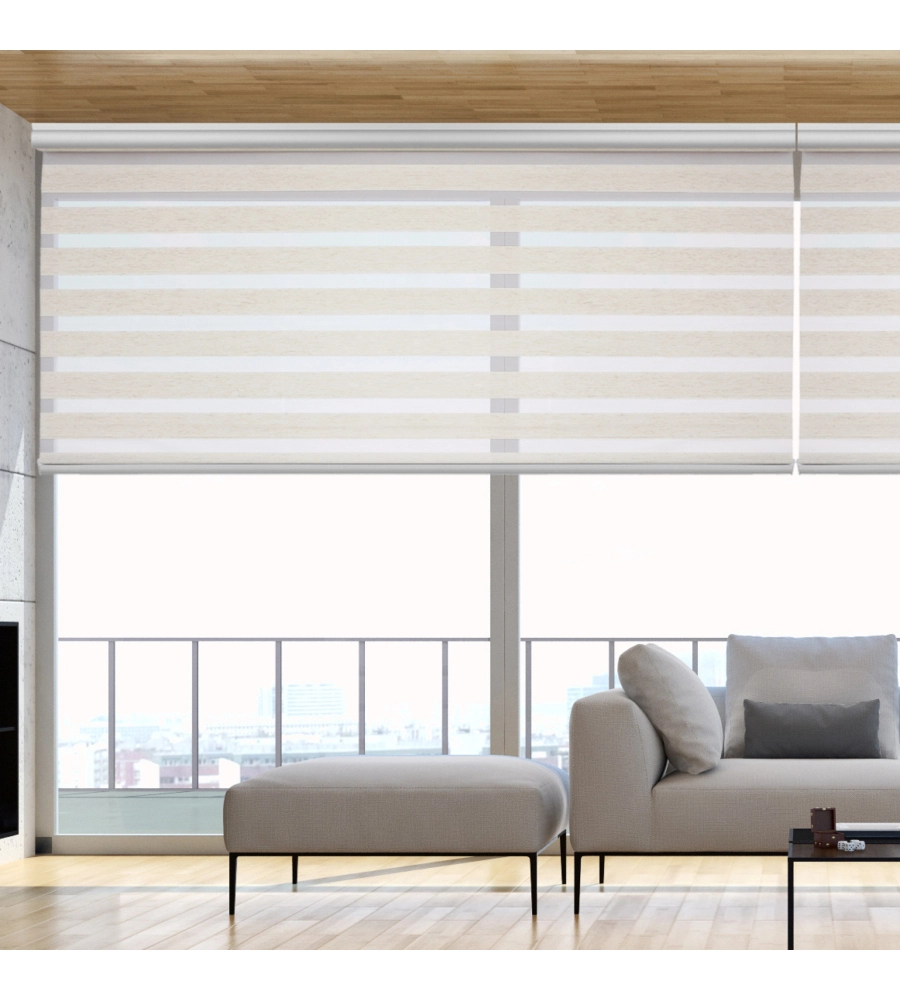TENDA A RULLO DOPPIA "PLATINUM" LINO, 60X250 CM