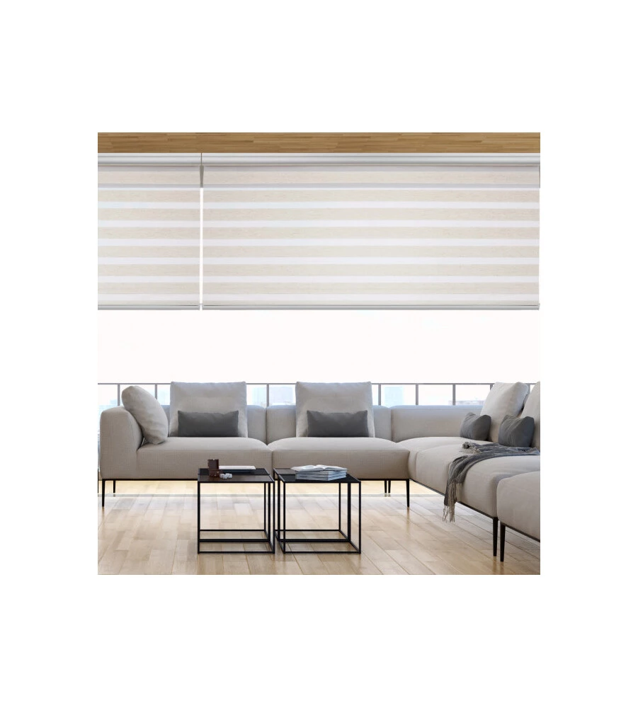 TENDA A RULLO DOPPIA "PLATINUM" LINO, 140X250 CM