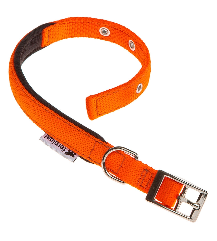 COLLARE IN NYLON MOD. C20/43 IMBOTTITO PER CANE ARANCIO.