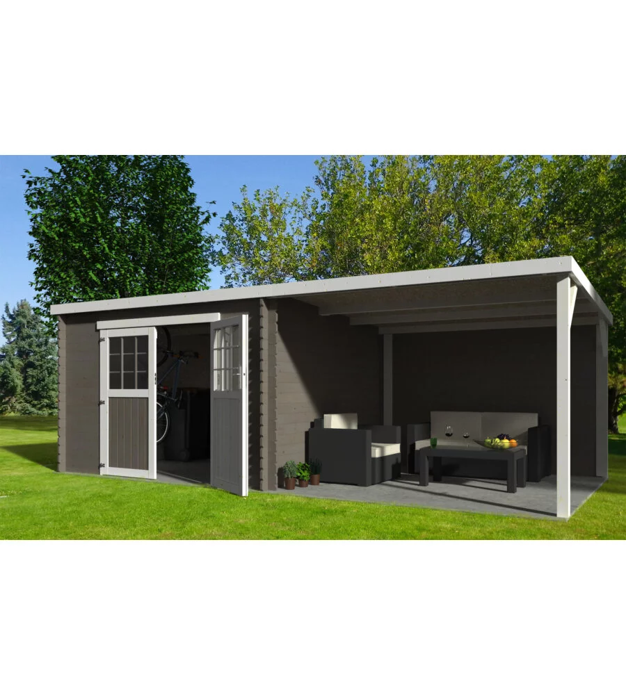 CASETTA IN LEGNO DA GIARDINO DECOR ET JARDIN "EDEN" IN ABETE BIANCO NORDICO 610X301X209 CM