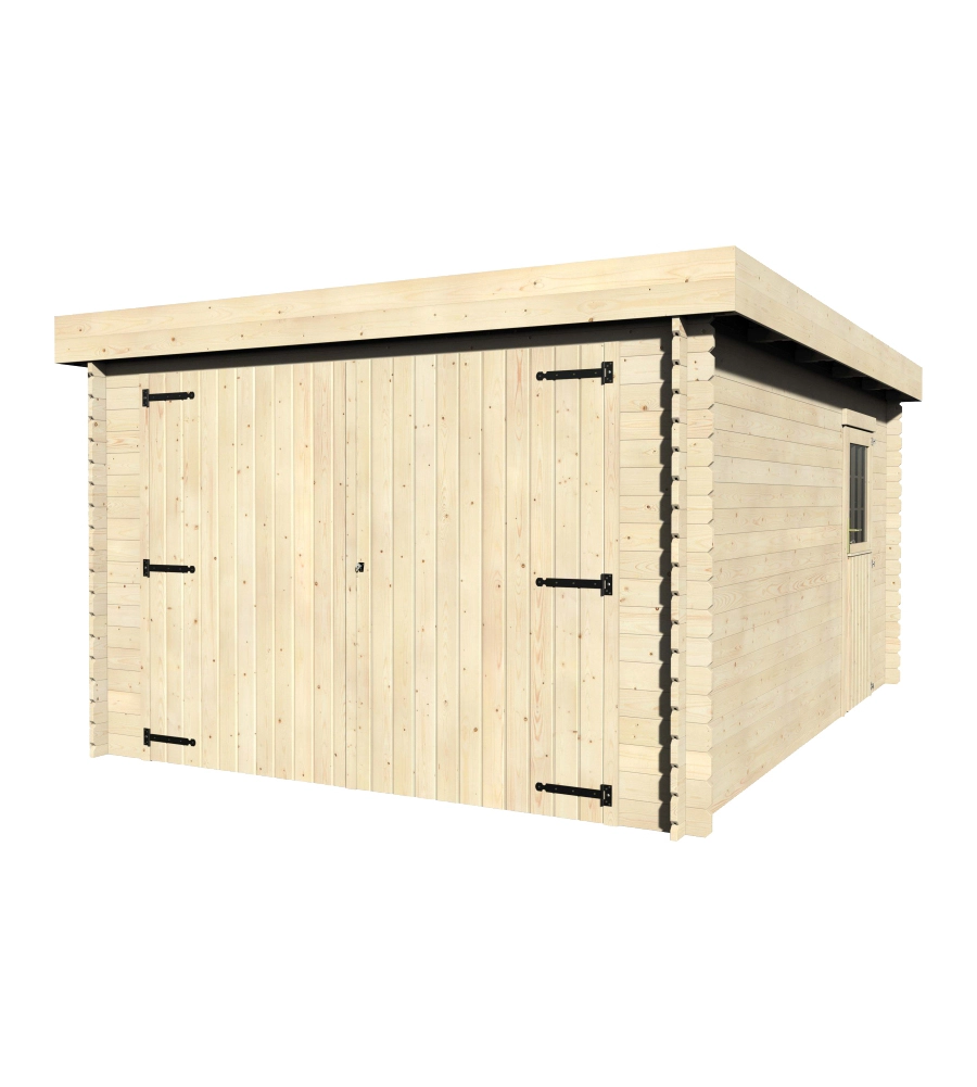 GARAGE IN LEGNO DA GIARDINO DECOR ET JARDIN "GALAN" IN ABETE BIANCO NORDICO 349X481X224 CM