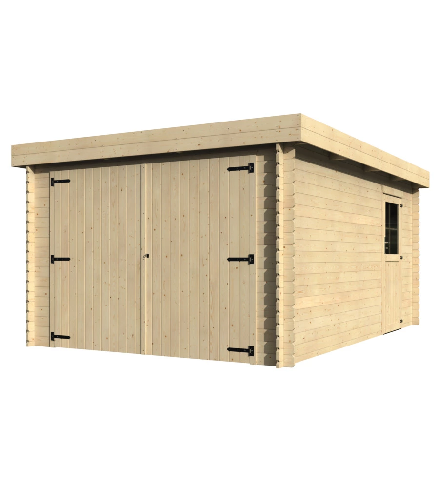 GARAGE IN LEGNO DA GIARDINO DECOR ET JARDIN "GALAN" IN ABETE BIANCO NORDICO 349X481X225 CM