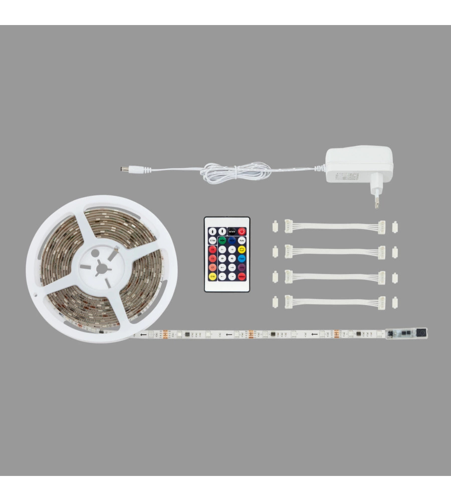 STRISCIA LED 5 MT CON TELECOMANDO, 24W