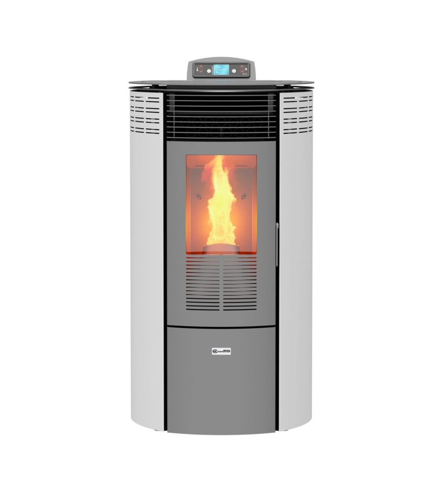 STUFA A PELLET CANALIZZATA CANADIAN STOVE "COLUMBIA 12C" BIANCO 8,7 KW