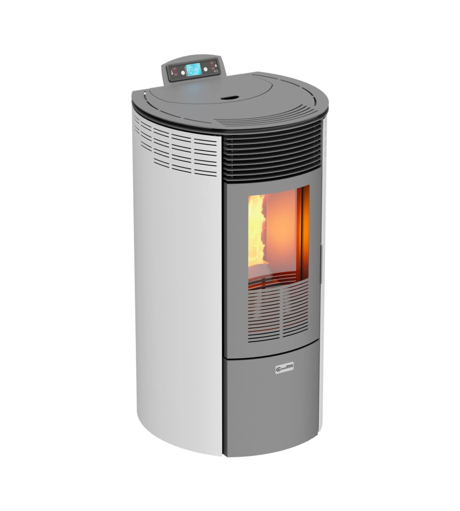 STUFA A PELLET CANALIZZATA CANADIAN STOVE "COLUMBIA 12C" BIANCO 8,7 KW