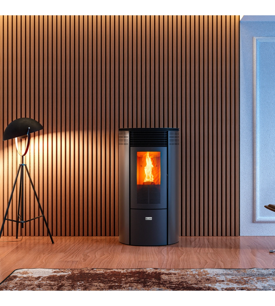 STUFA A PELLET CANALIZZATA CANADIAN STOVE "COLUMBIA 12C" GRIGIO 8,7 KW