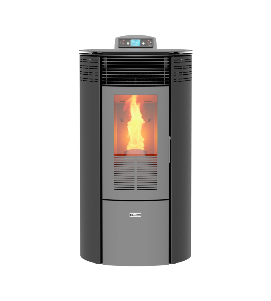 STUFA A PELLET CANALIZZATA CANADIAN STOVE "COLUMBIA 12C" GRIGIO 8,7 KW