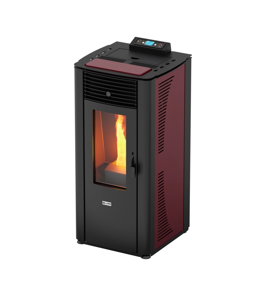 TERMOSTUFA A PELLET CANADIAN STOVE "IDRO 14" BORDEAUX 13,8 KW
