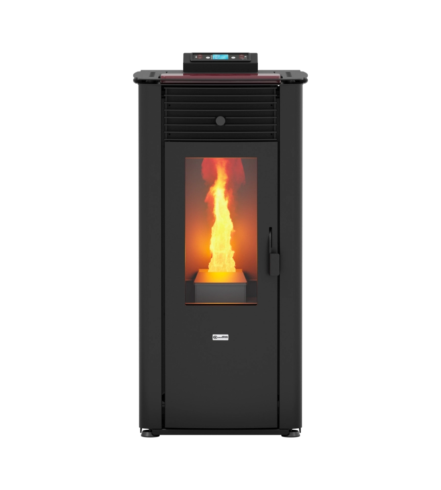 TERMOSTUFA A PELLET CANADIAN STOVE "IDRO 14" BORDEAUX 13,8 KW