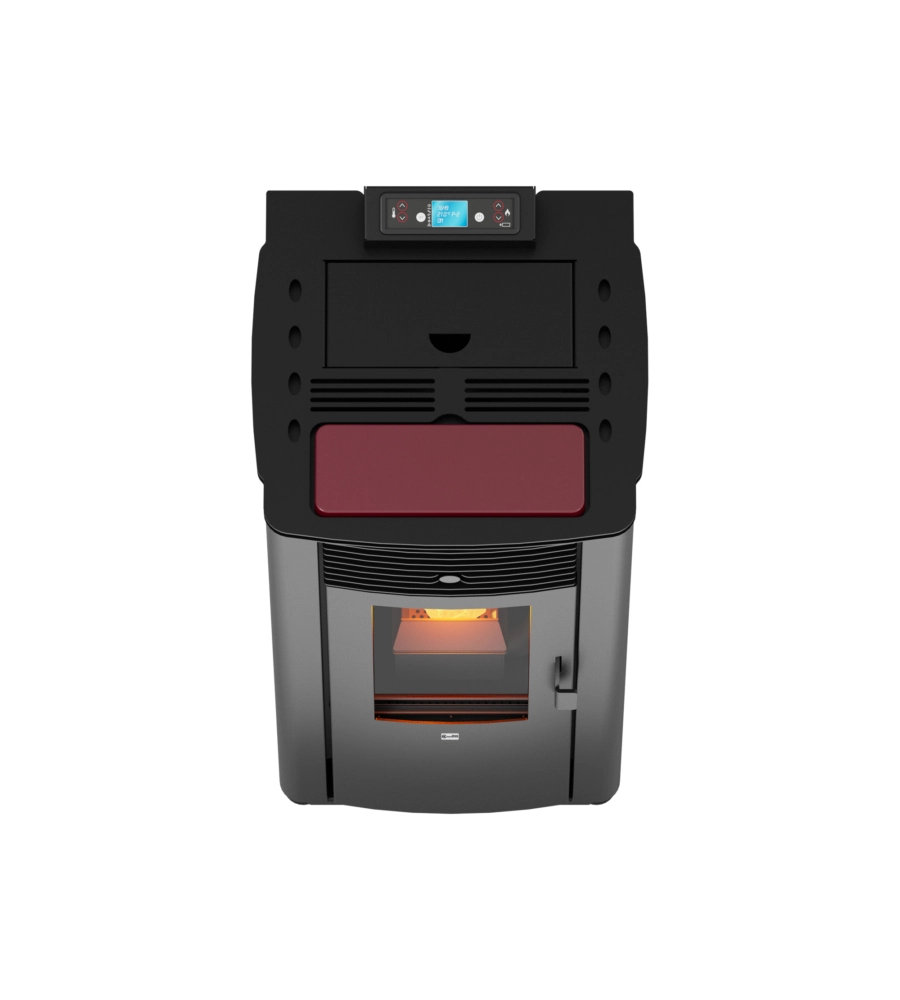 TERMOSTUFA A PELLET CANADIAN STOVE "IDRO 14" BORDEAUX 13,8 KW