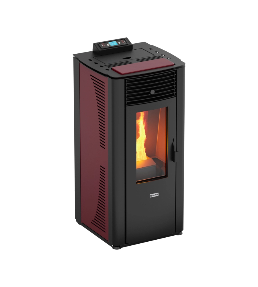 TERMOSTUFA A PELLET CANADIAN STOVE "IDRO 14" BORDEAUX 13,8 KW