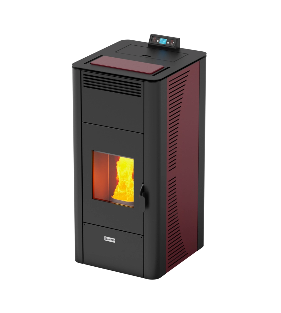 TERMOSTUFA A PELLET CANADIAN STOVE "IDRO 20" BORDEAUX 18 KW
