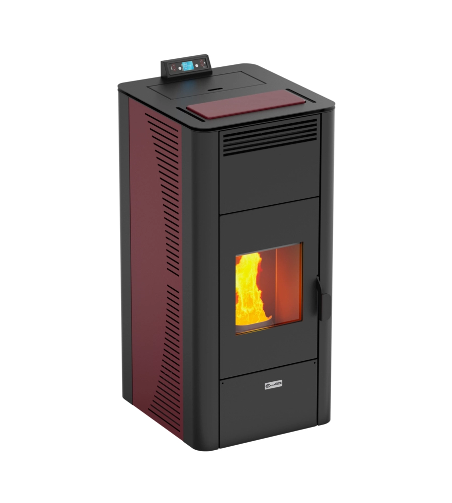 TERMOSTUFA A PELLET CANADIAN STOVE "IDRO 20" BORDEAUX 18 KW