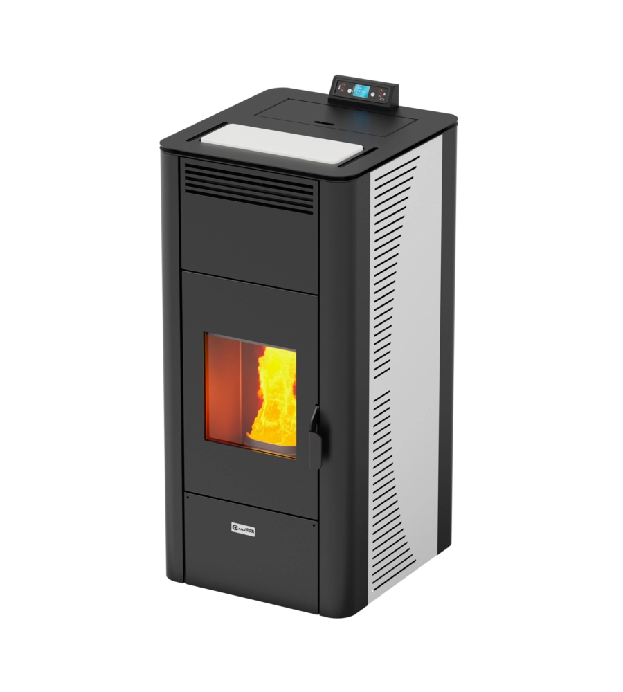 TERMOSTUFA A PELLET CANADIAN STOVE "IDRO CERAMIC 20" BIANCO 18 KW