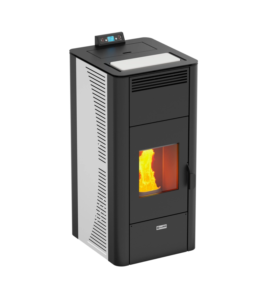 TERMOSTUFA A PELLET CANADIAN STOVE "IDRO CERAMIC 20" BIANCO 18 KW