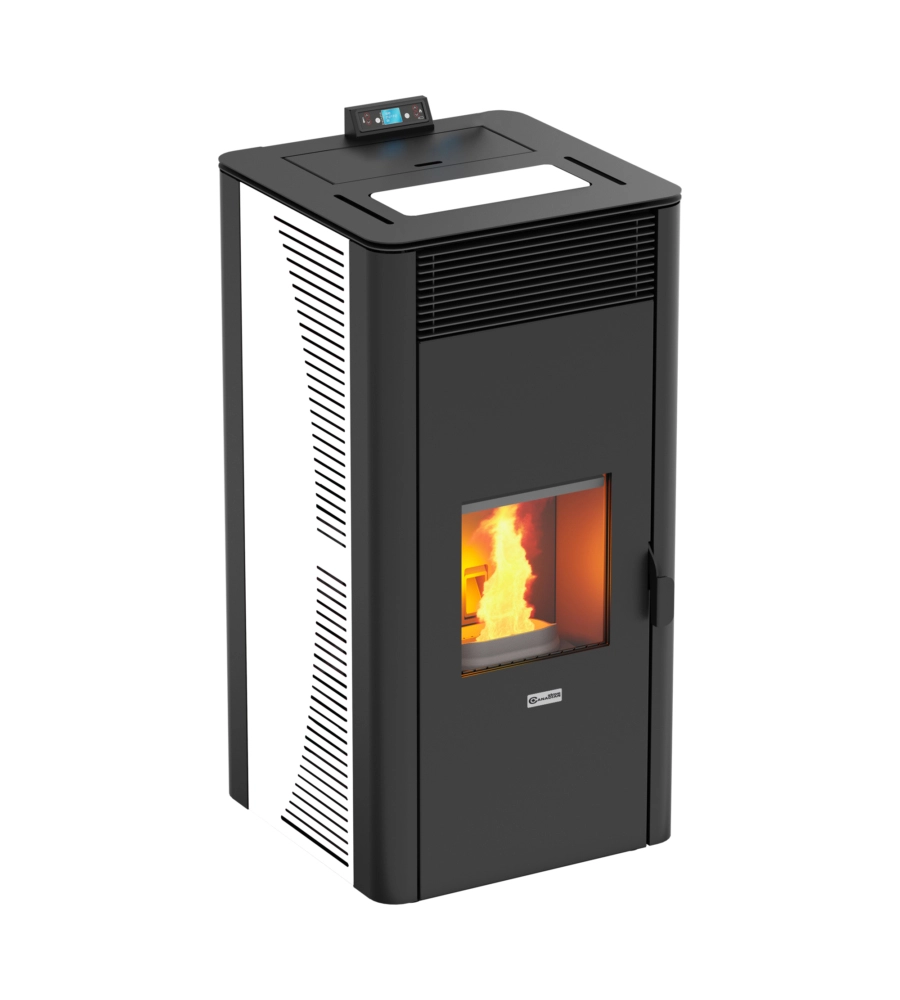 TERMOSTUFA A PELLET CANADIAN STOVE "IDRO CERAMIC 32" BIANCO 30,4 KW