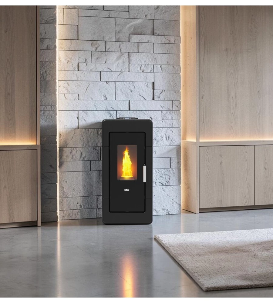 Termostufa a pellet Canadian Stove "Idro Ceramic 14" nero 13,8 kW