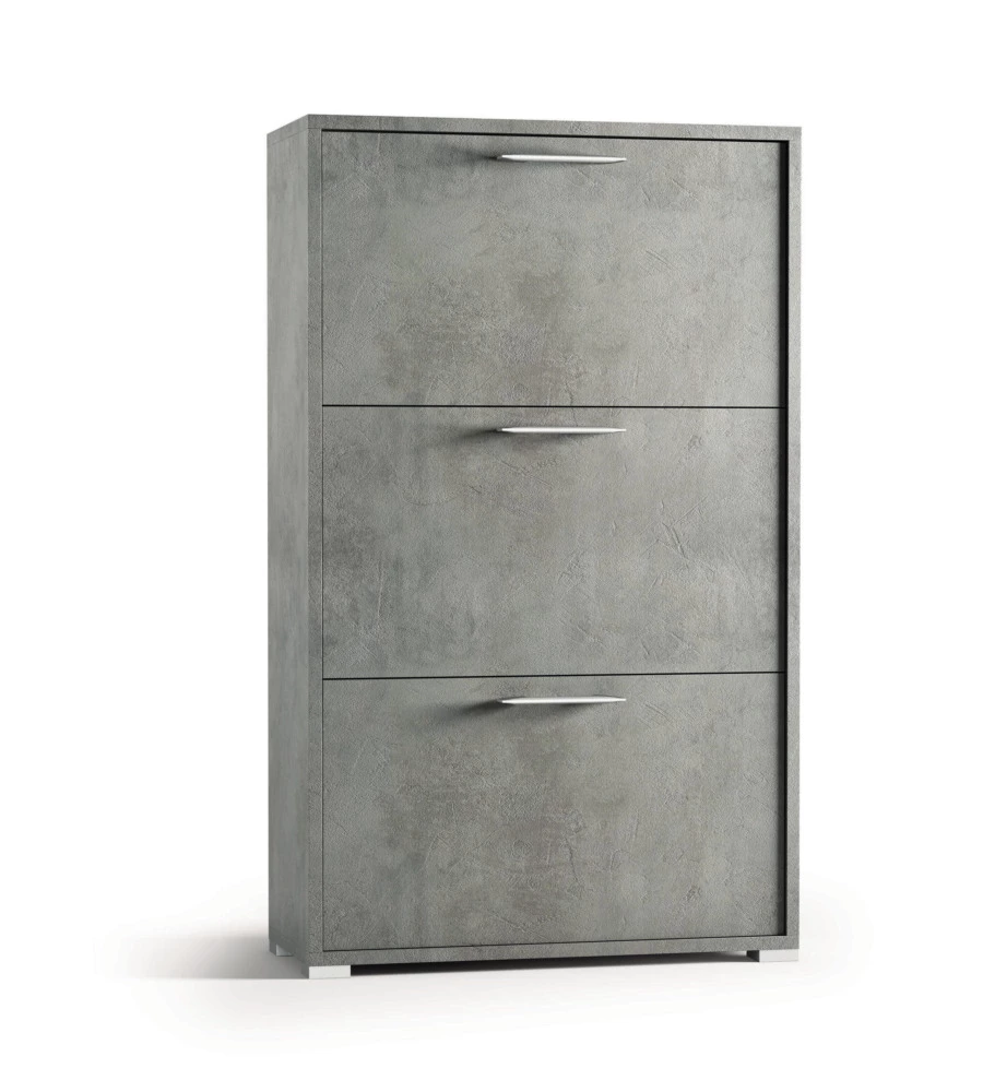 SCARPIERA GRIGIA CON 3 ANTE, 67X28X112 CM
