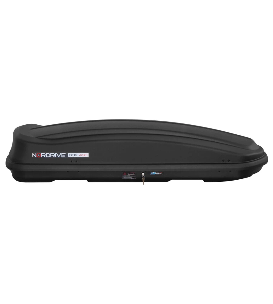 BOX TETTO PER AUTO 430 LITRI IN ABS NERO GOFFRATO - N60016