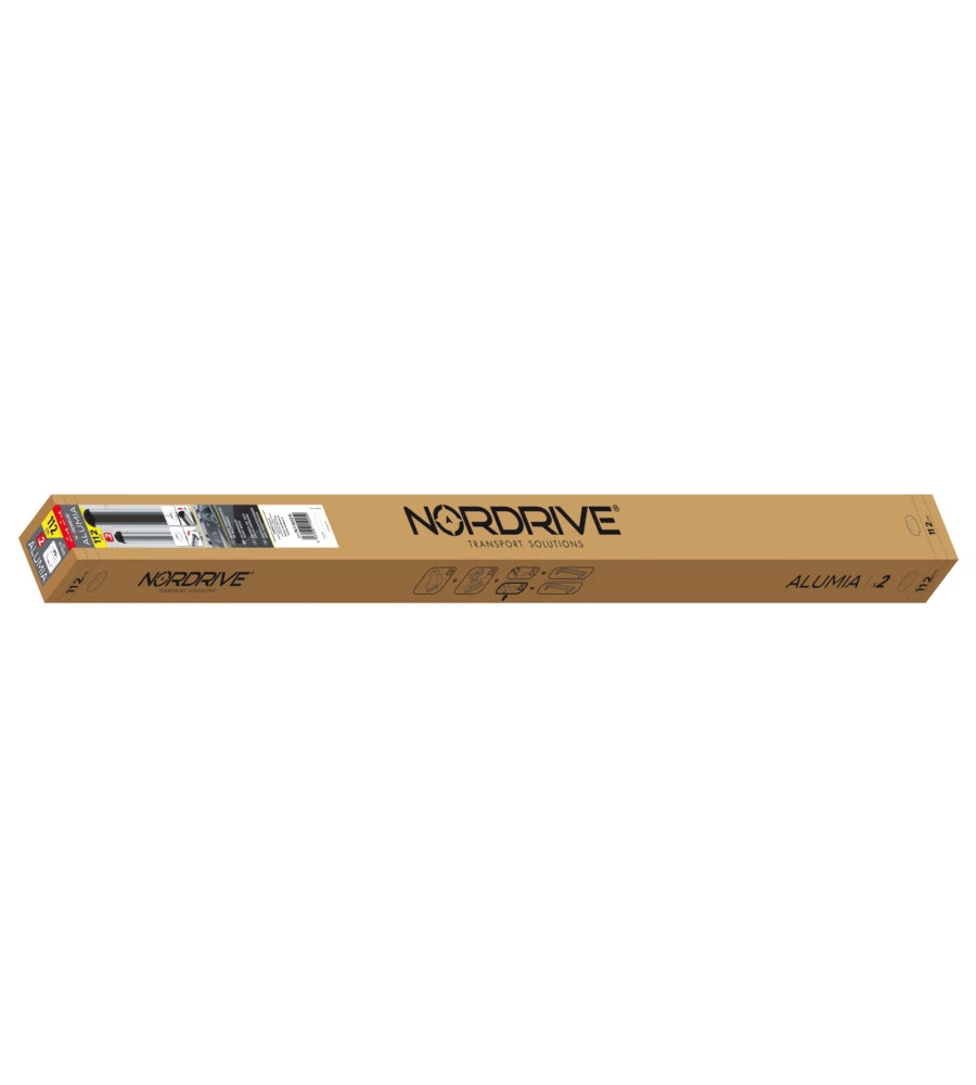COPPIA BARRE PORTATUTTO IN ALLUMINIO ALUMIA - M - 120 CM  N15025