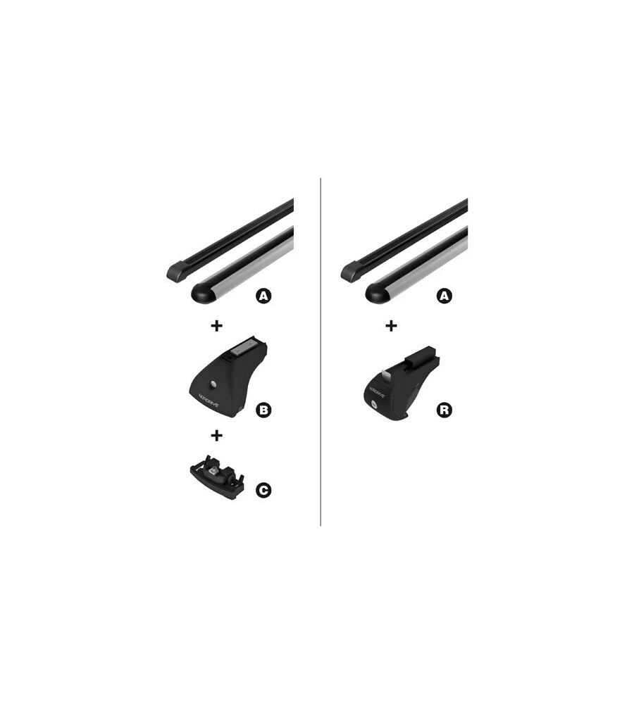 COPPIA BARRE PORTATUTTO IN ACCIAIO SEZIONE QUADRA - S - 108 CM  N15019