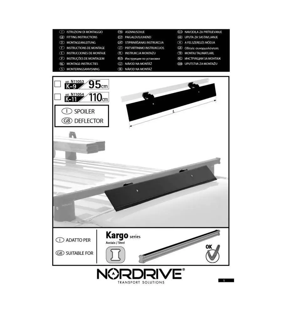 DEFLETTORE AERO KARGO K9 - 95 CM  N11053