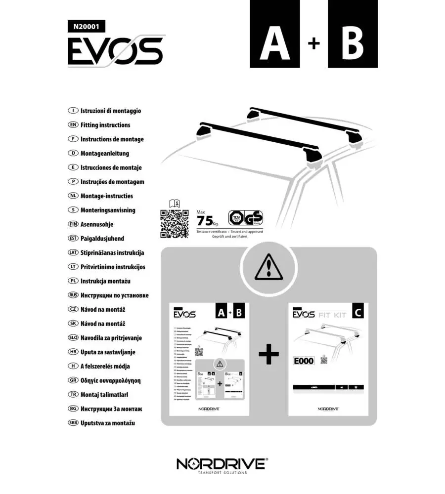 SET PIEDI PER BARRE EVOS NORDRIVE  N20001
