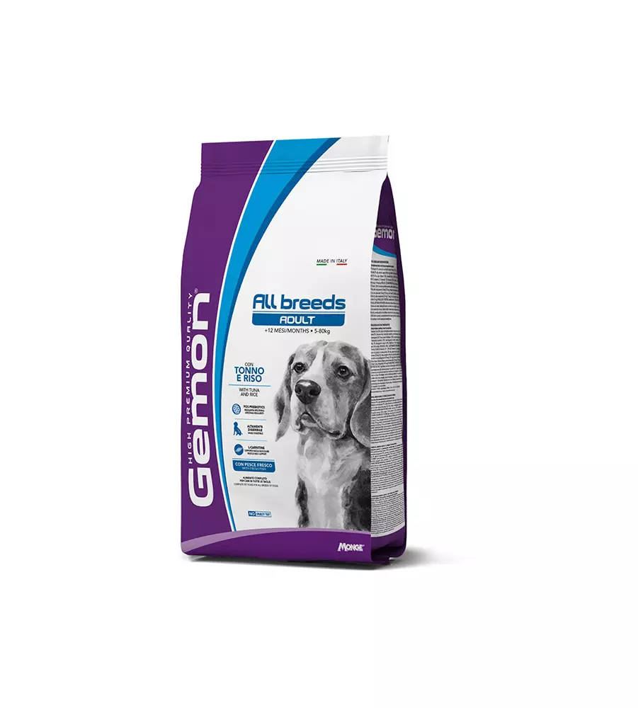 CROCCHETTE PER CANI MONGE "GEMON" ADULTO DI TUTTE LE TAGLIE CON TONNO 15 KG