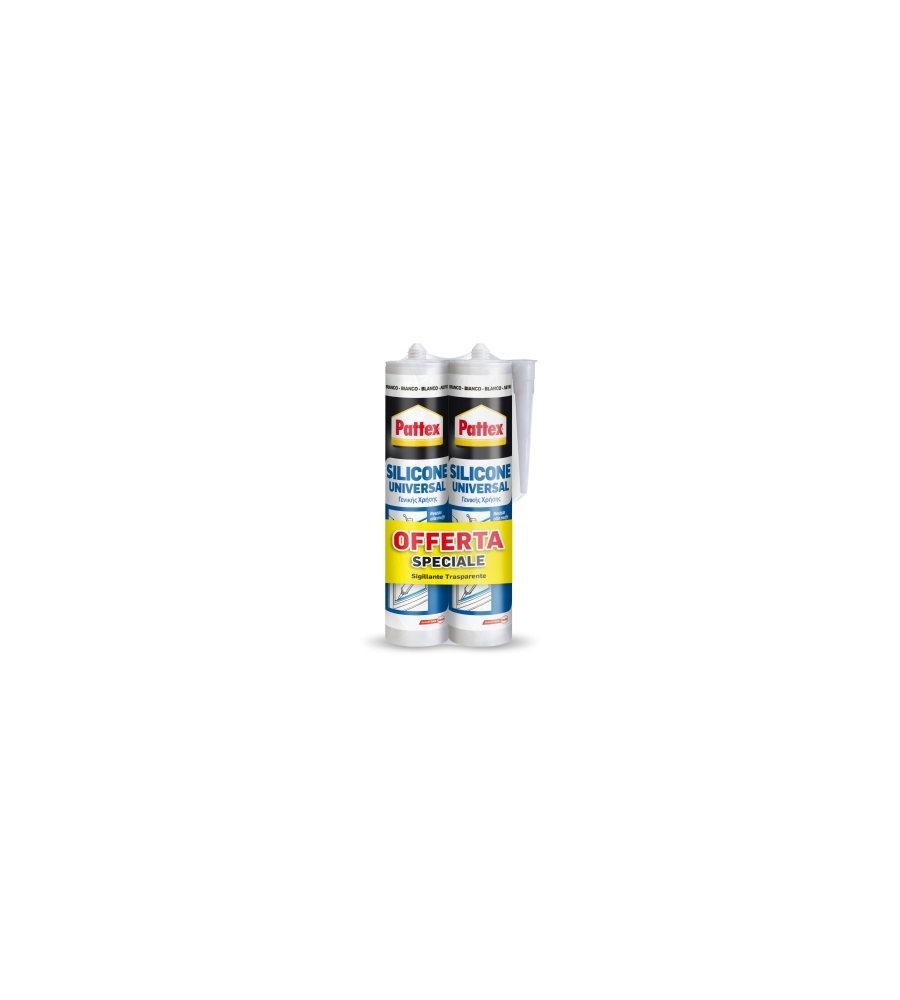 Silicone sigillante universale Pattex trasparente 2x280 ml