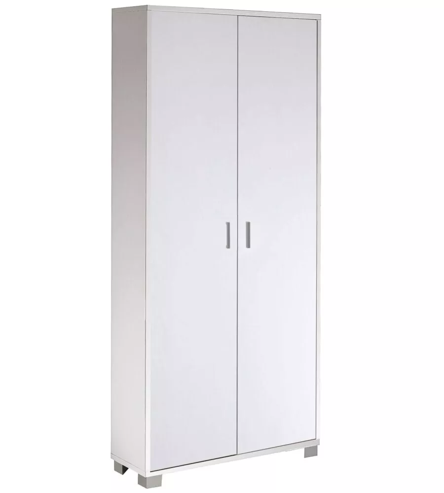 ARMADIO SCARPIERA BIANCO FIAMMATO CON 2 ANTE, 83X190X29 CM