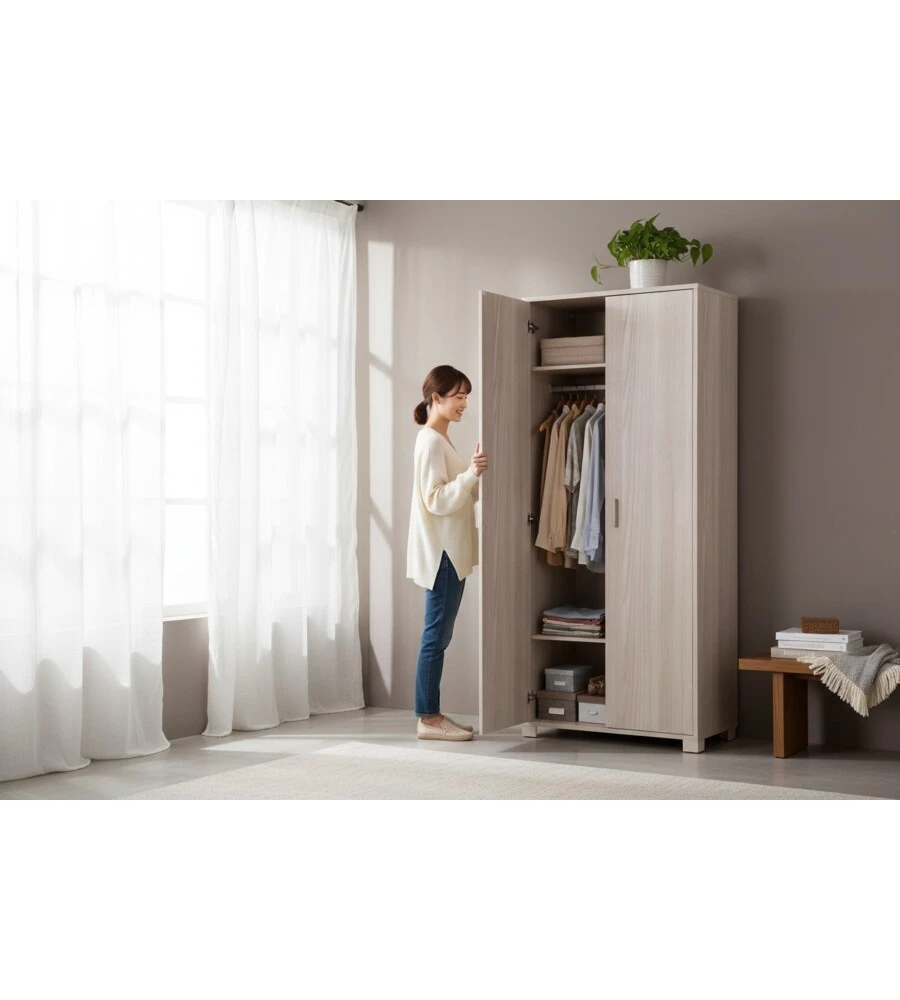 MOBILE 2 ANTE PORTASCARPE OLMO, 83X190X29 CM