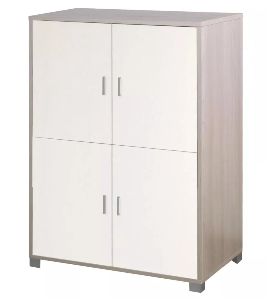 MOBILE 4 ANTE OLMO CON ANTE BIANCO FIAMMATO - L.107 x H.162 x P.41 CM.