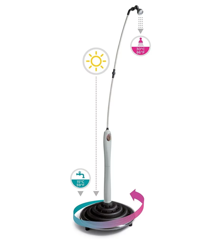 DOCCIA SOLARE SUNNY STYLE CON ACQUA CALDA DA ESTERNO - GRIGIA