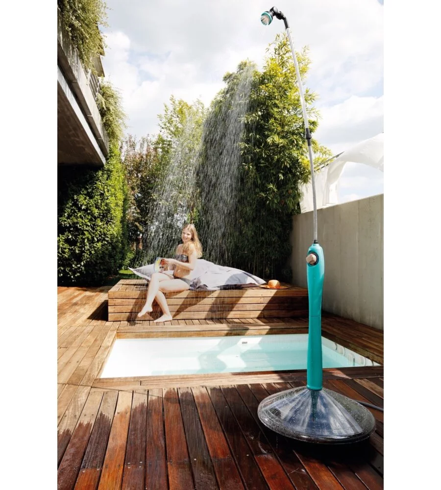DOCCIA SOLARE SUNNY STYLE PREMIUM CON ACQUA CALDA DA ESTERNO - AZZURRA