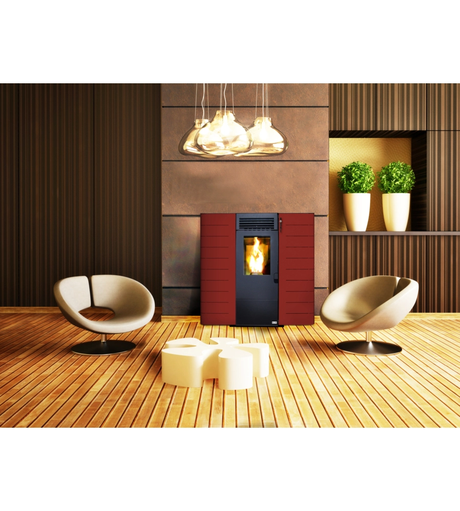 STUFA A PELLET SLIM CANADIAN STOVE "SLIM 6" BORDEAUX 6,14 KW