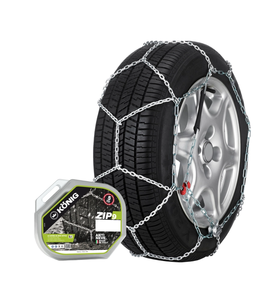 CATENE DA NEVE MADE IN ITALY PER AUTO "ZIP 9" CODICE MISURA 097 - KONIG.