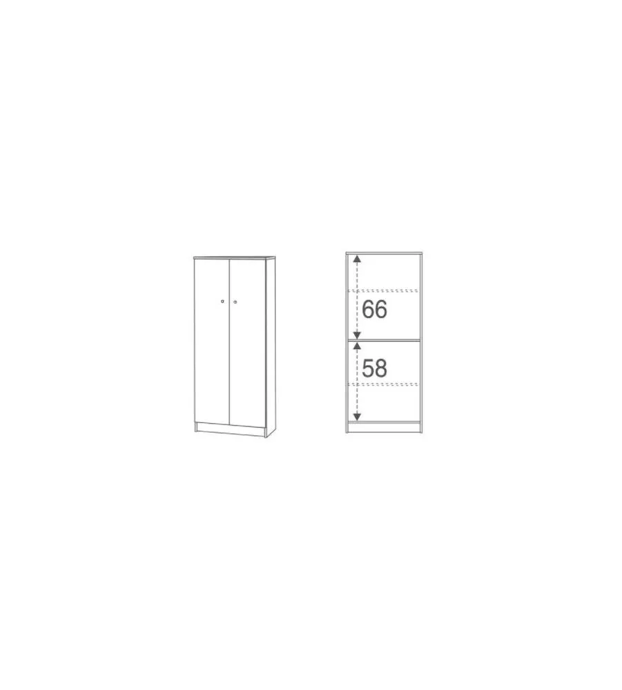ARMADIO BASSO 2 ANTE OLMO, 62X147X34 CM