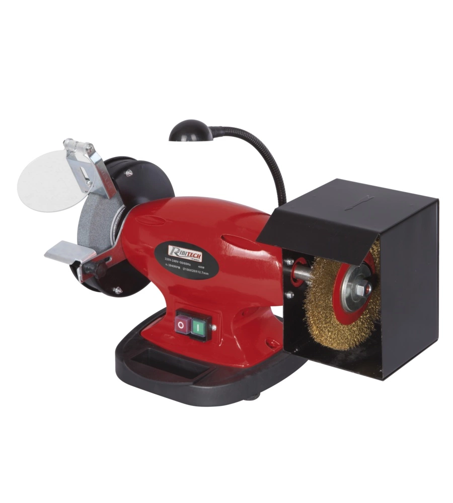 SMERIGLIATRICE DA BANCO CON SPAZZOLA 150MM, 400W - RIBIMEX