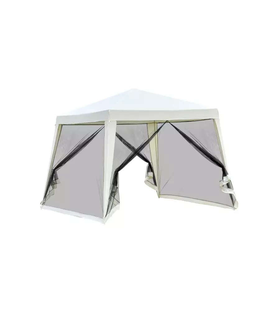 GAZEBO DA ESTERNO CON ZANZARIERA EUROGARDEN IN ACCIAIO BIANCO 3X3 M