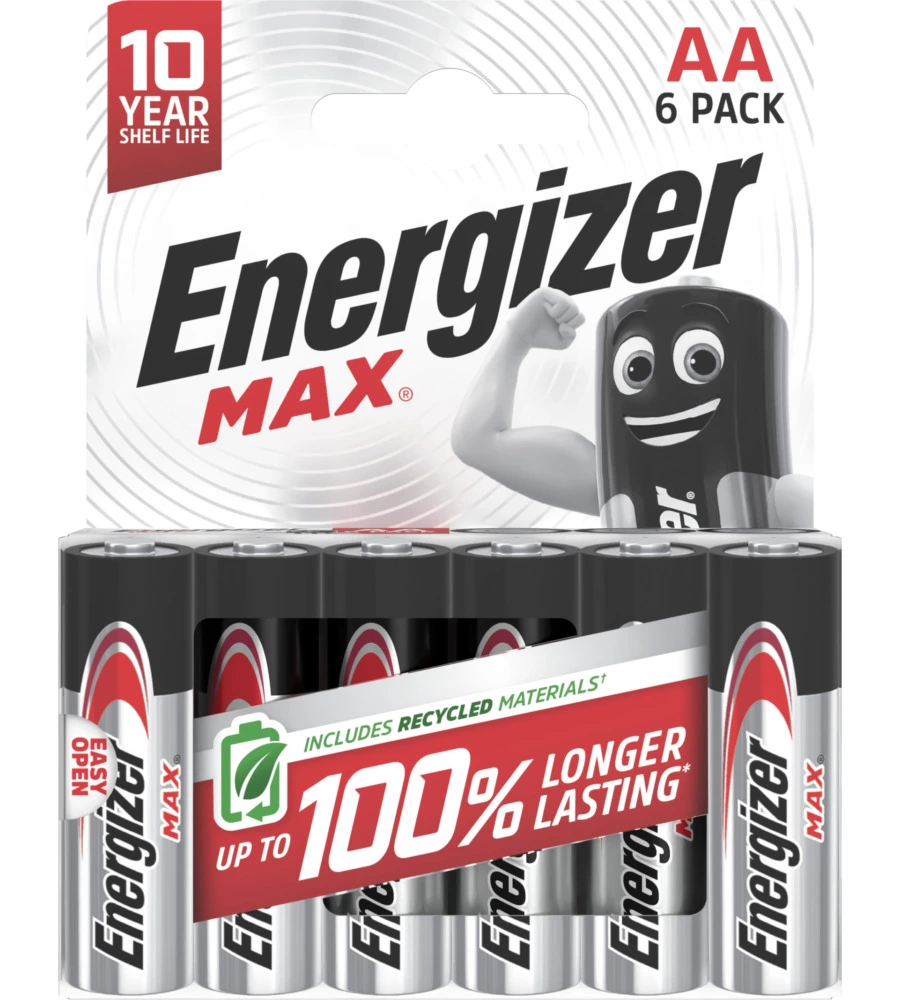 BATTERIE ALCALINE ENERGIZER "MAX" AA 6 PEZZI