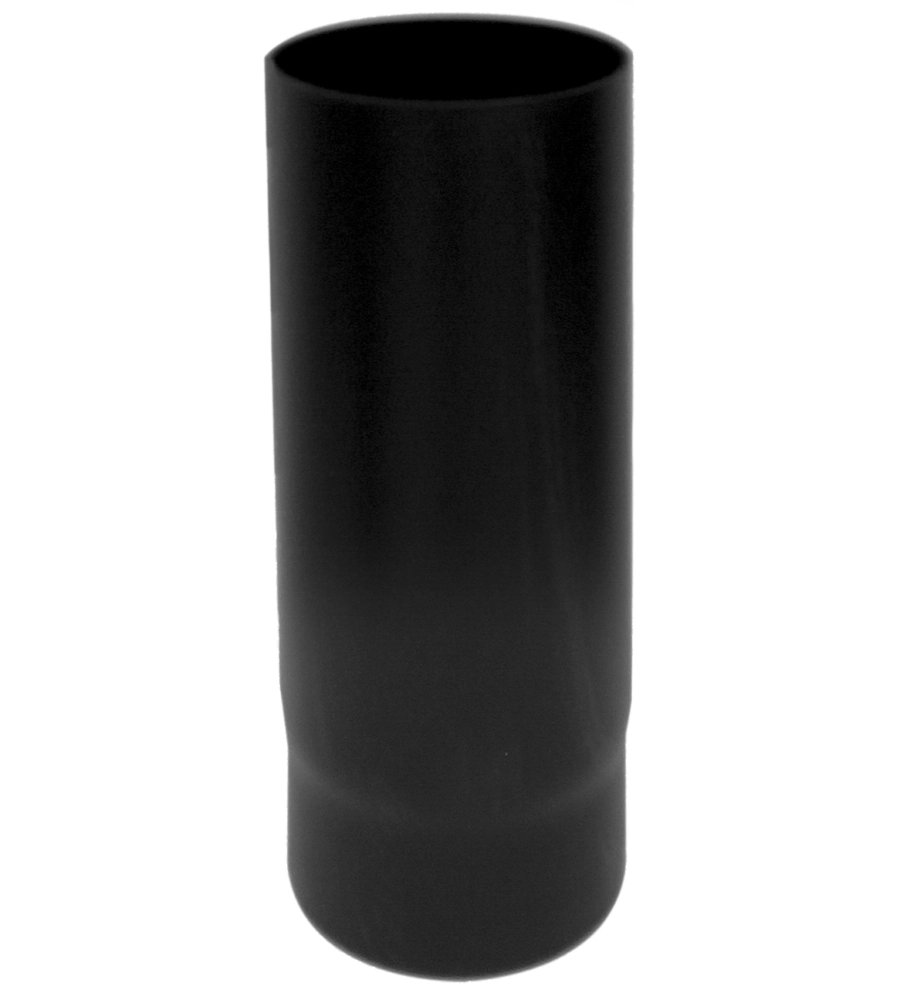 TUBO DIRITTO 0,5 MT LEGNA NERO SMALTATO, 150 MM