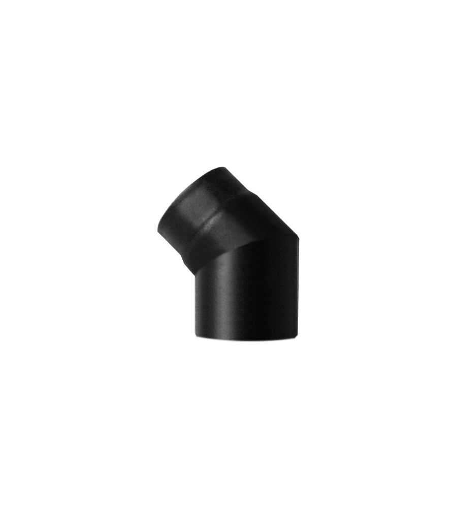 TUBO CURVA 45° LEGNA NERO SMALTATO, 150 MM
