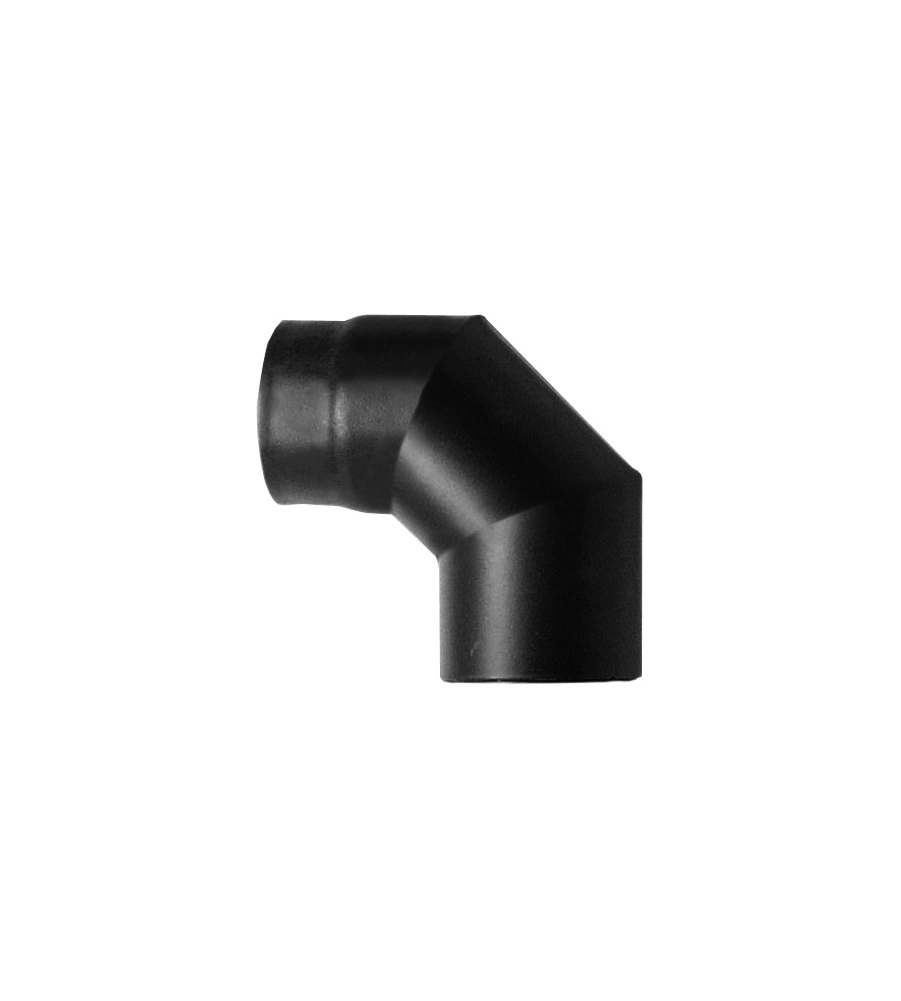 TUBO CURVA 90° LEGNA NERO SMALTATO, 150 MM